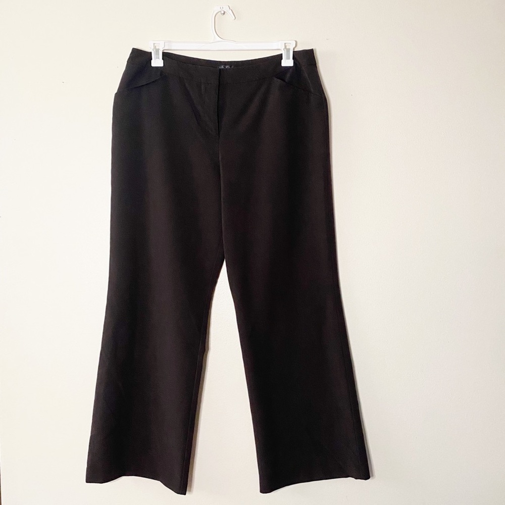Nicole Miller - Women's Dark Brown Straight Leg Pants (Size - 16)
